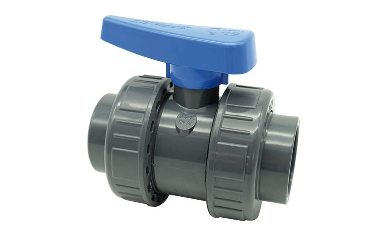 double union ball valves (blue handle)