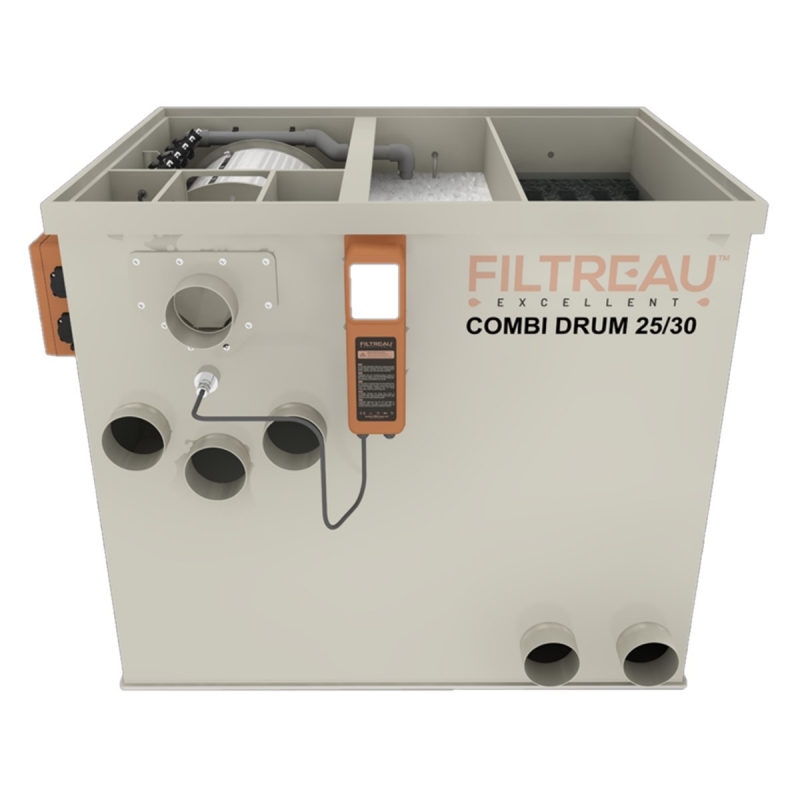 filtreau excellent combi drum 25/30 gravity fed filter system